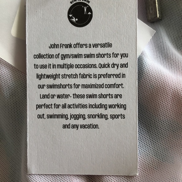 John Frank gym/swim shorts in pink with turquoise turtles print, side pockets, S - Picture 11 of 15